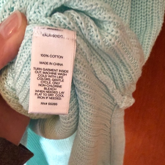 Express Soft Blue Knit Top - Picture 3 of 5